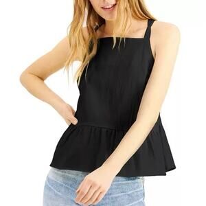 I.N.C International Concepts NWT Earth Tie- Back Peplum Camisole- Black size S